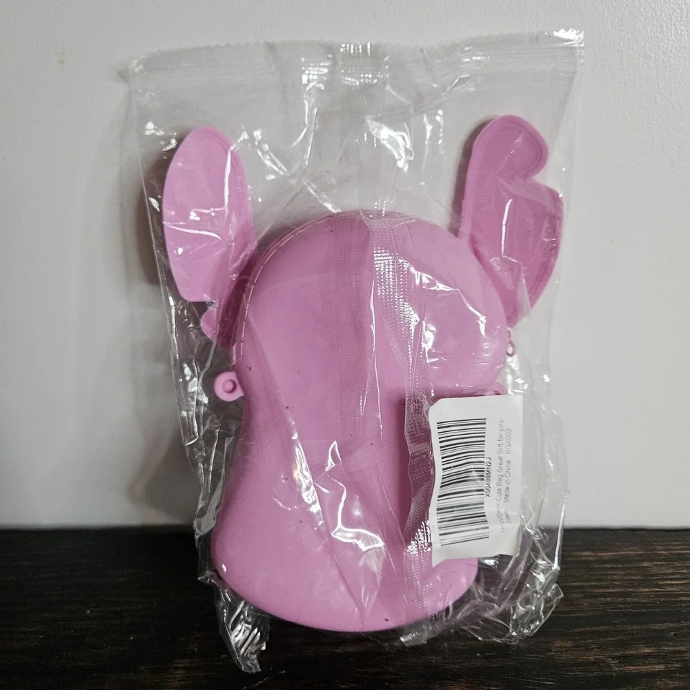 Angel Silicone  Crossbody Zipper Purse/Pouch‎ Disney Lilo & Stich Pink